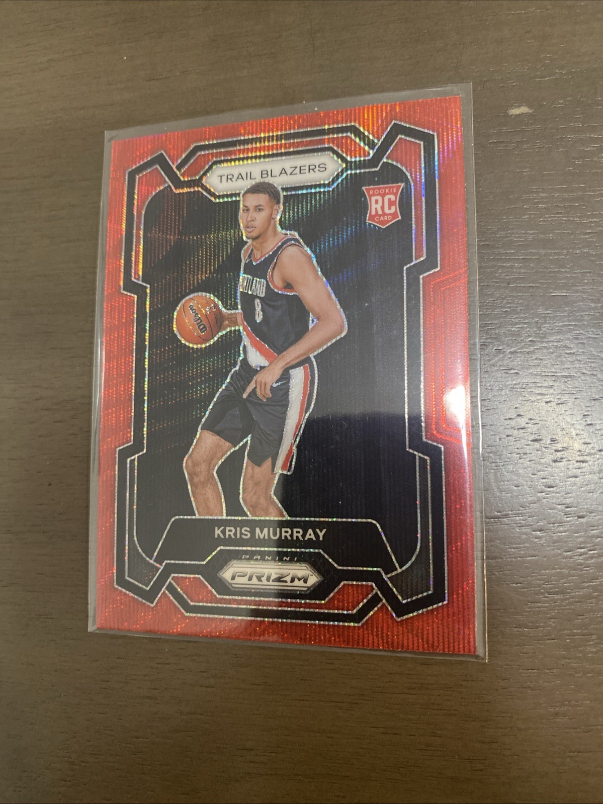 Kris Murray 2023-24 Panini Prizm Rookie Ruby Red Wave Prizm 142 Trailblazers RC