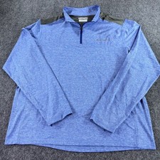 Columbia Quarter Zip Pullover Mens Large Blue Heather Omni-Wick Activewear Top