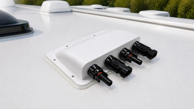 4fach Dachdurchführung Solar Kabeldurchführung MC4 Wohnmobil Camper Van weiß