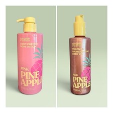 Victoria's Secret PINK Pineapple Hydrating Body Lotion and Highlighting Body Oil