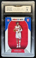 2020-21 Panini Hoops Saddiq Bey RC Rookie #237 Pistons GMA 9