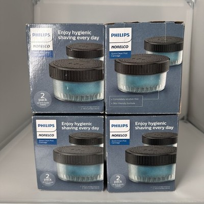 (4) NEW Philips Norelco Quick Clean Pod Cartridge (2 pods per box 8 PODS Total)