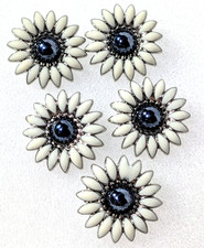 1" Black Daisy Screwback Conchos - 5 pack - Free Shipping