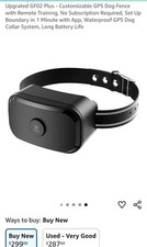 YHPet GF02 Plus Customizable GPS Dog Fence Black 2-in-1 Open Box New