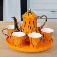 Ceramic Tea Set 8Pcs/Set Modern for Drinking Latte Tea Water with Tray Tea Mugs