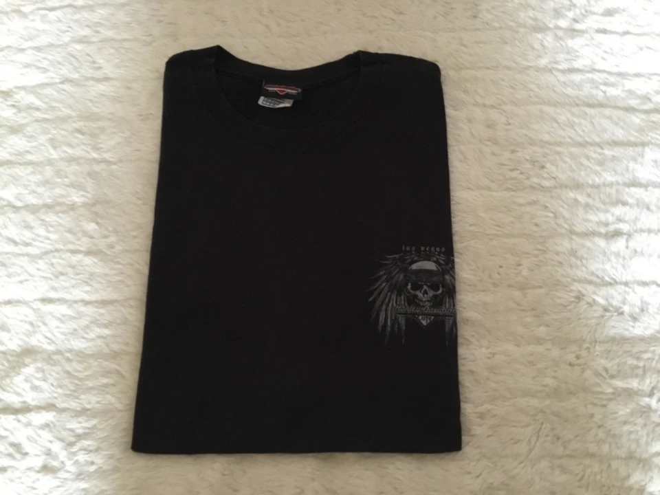 T SHIRT NOIR HARLEY DAVIDSON LAS VEGAS NEVADA TAILLE L . - Photo 2/4