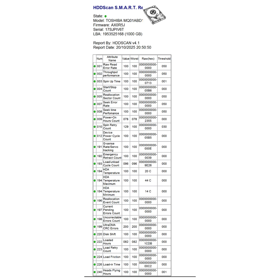Toshiba 1 TB, 2,5" Disco Rigido Interno - MQ01ABD100 Sata 3 8mb Cache - Immagine 3 di 4