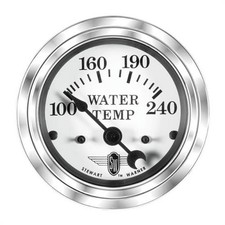 Stewart Warner 82477 Wings Electric Water Temp Gauge White