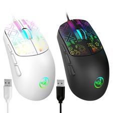 Wired Gaming Mouse USB Mice RGB 6 Buttons Ergonomic Adjustable DPI for PC Mac