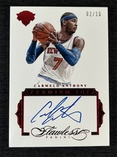 2015-16 Panini Flawless Basketball Carmelo Anthony Red Premium Ink Auto 02/15