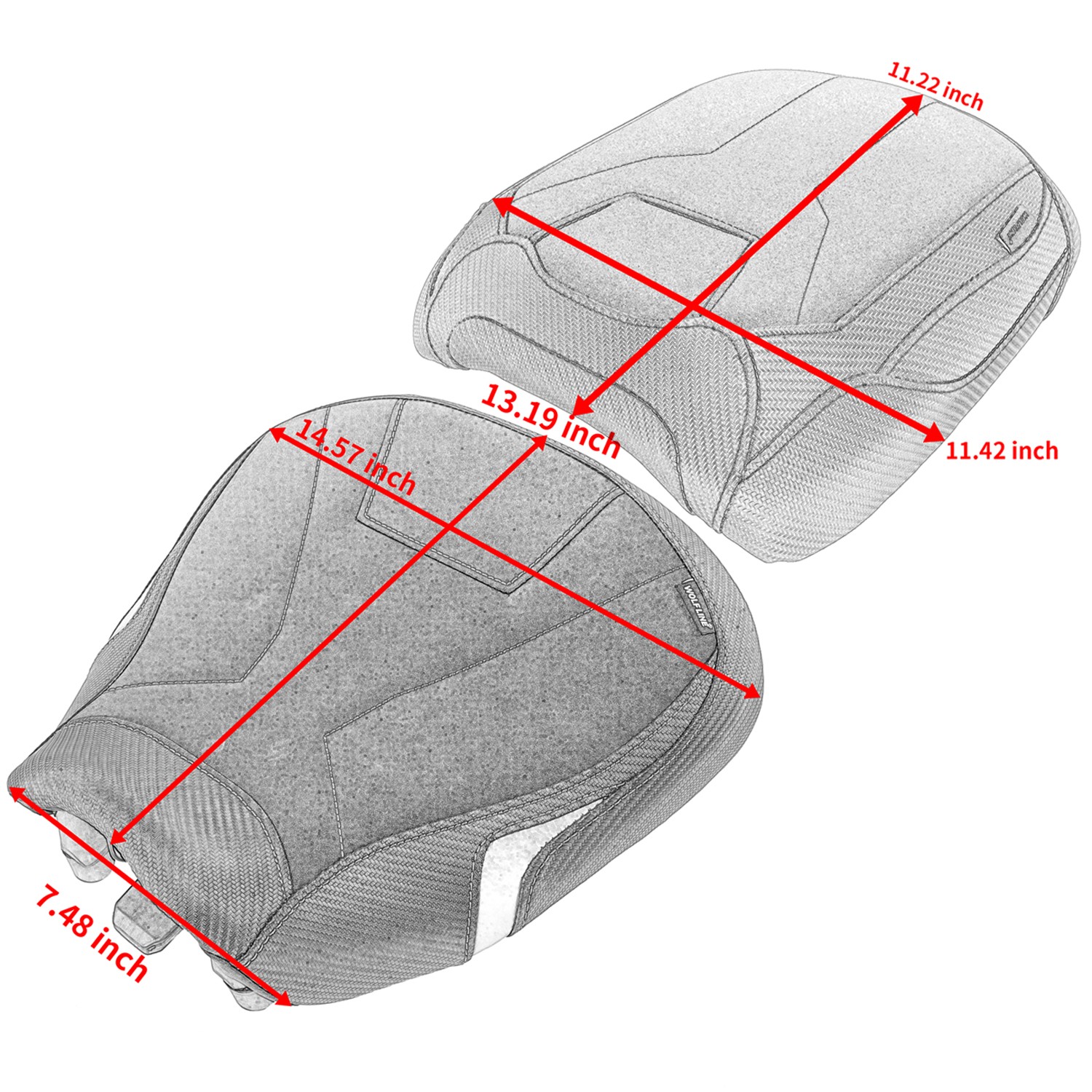 WOLFLINE Rider & Passenger Seat for Yamaha Tracer 9 GT & GT+ 2021-2024 Comfort