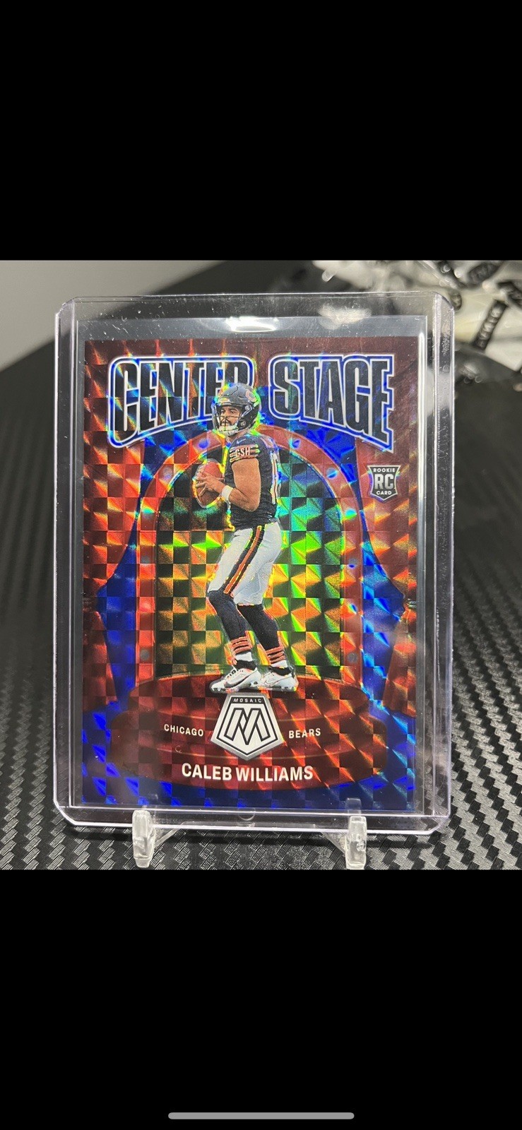 2024 Panini Mosaic - Center Stage Caleb Williams #6 Blue Mosaic Prizm /99 (RC)