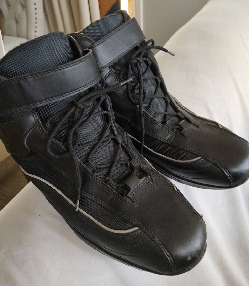 BILT MENS BLACK LEATHER ANKLE MOTORCYCLE BOOTS, SIZE 13D | eBay