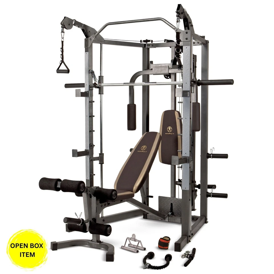 MARCY SM-4008 Deluxe Smith Machine Home Multi Gym Weight Bench & Pulley System  - Image 2 of 4