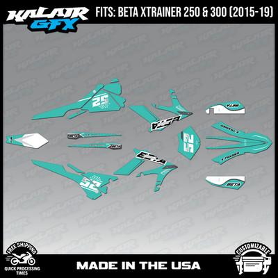 Graphics Kit for  Beta Xtrainer 250 300 (2015-2019) Ominous Series - Teal