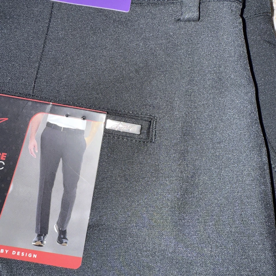 Greg Norman 男式高尔夫性能弹力面料经典合身裤子 36x30 黑色 — 第 3/4 张图片