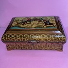 Vintage Handmade Persian Khatam Inlay Wooden Jewelry / Trinket Box, Lacquered Up