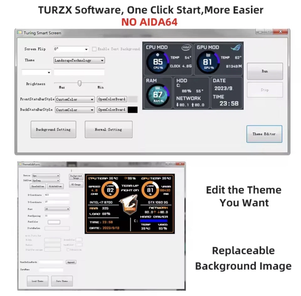 3.5” IPS TYPE-C Secondary Monitor for CPU GPU RAM HDD | USB Display | AIDA64 - Image 4 of 4