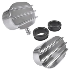 For 1-1/4" Hole Polished Aluminum Valve Cover PCV & Breather Combo with Grommets