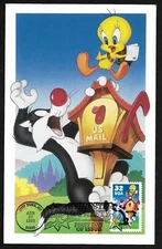 #3204a 32c Sylvester & Tweety -Maxi Card FDC