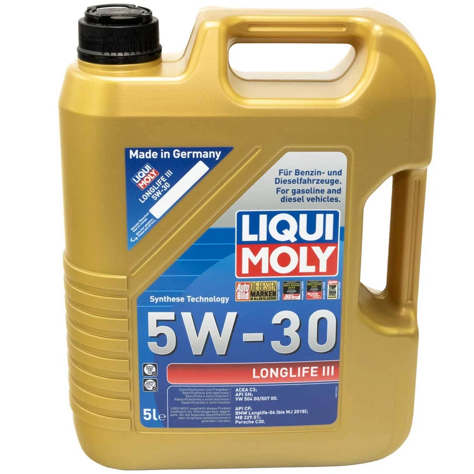 Motoröl Set 5W-30 5 Liter + Ölfilter + Schraube für Audi A3 Seat Skoda VW Golf - Bild 3 von 4