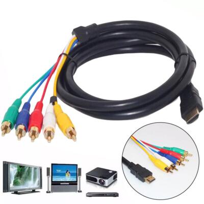 HDMI Male to 5 RCA RGB YPbPr Audio AV Component Convertor Cable Lead  MF 2025