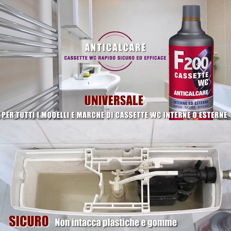 Trattamento Disincrostante Anticalcare Liquido per Cassetta WC F200 1LT  8020089996775