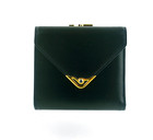 Authentic Cartier Sapphire Blue Leather Compact Clutch Trifold Wallet Italy