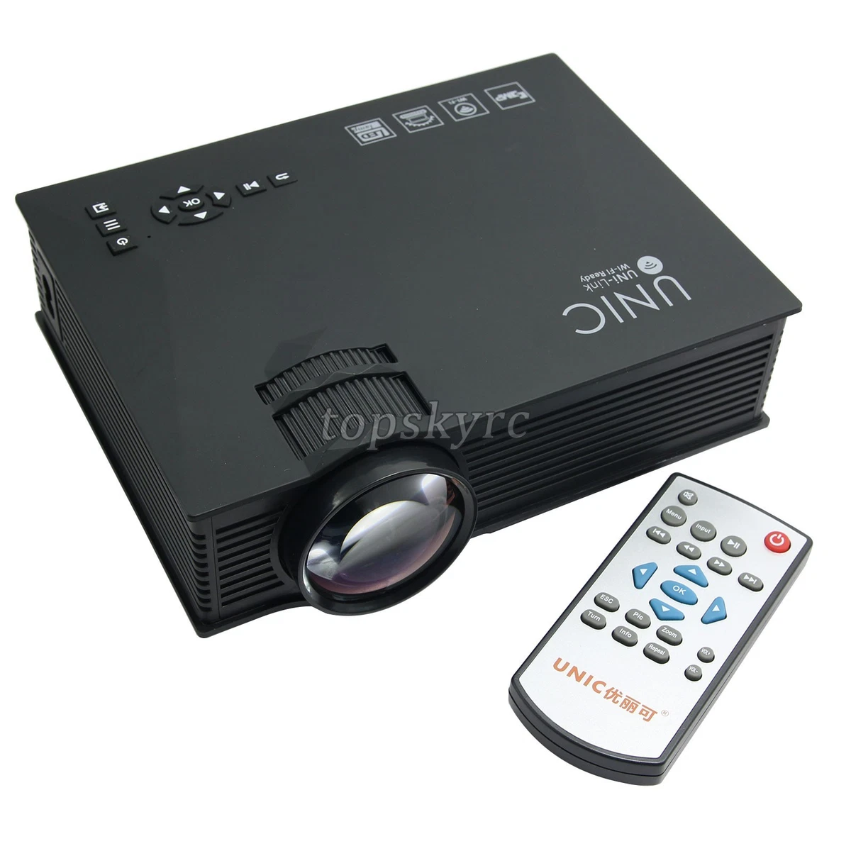 Unic UC46 Mini Portable Projector 1200 Lum HD 3D LED Wifi f/ Android iOS | eBay