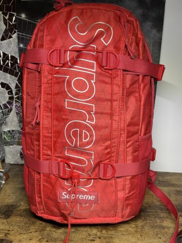 NWT Supreme Real Tree Camo Red Box Logo Backpack Bag FW19 Men's DS  AUTHENTIC