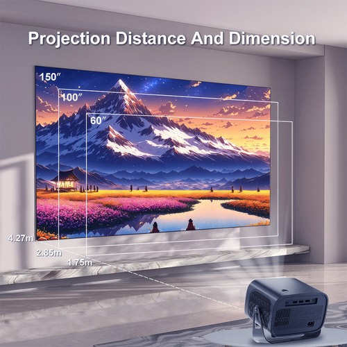 5G WiFi Smart Projector Bluetooth IOS Android 4K Movie Projector & HDMI Cable - Picture 10 of 24
