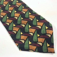 Ziggurat Mulberry Neckwear Men's Silk Tie Necktie Geometric Made in USA 56" x 4"