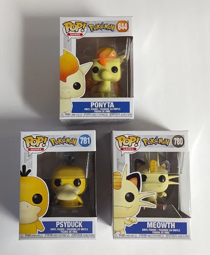 Funko POP! Pokemon Ponyta, Psyduck, and Meowth Vinyl Figures