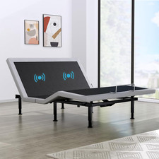 Queen Adjustable Bed Frame with Massage, USB Ports  Wireless Remote