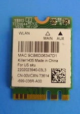 Alienware 17-R4 Killer1435 Dual Band WLAN WiFi +Bluetooth 4.0 M.2 Card 0VCXN 