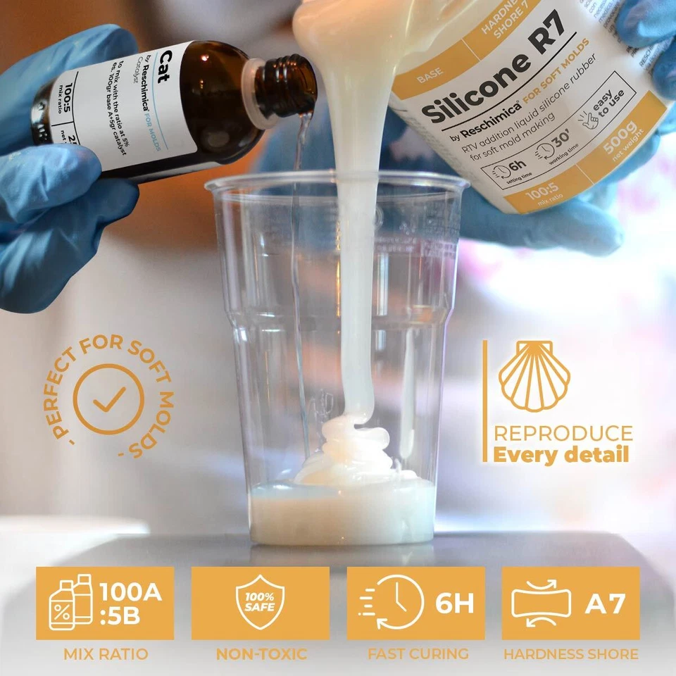 Gomma siliconica per stampi MORBIDISSA R7, per stampi elastici e resistenti - Immagine 2 di 4