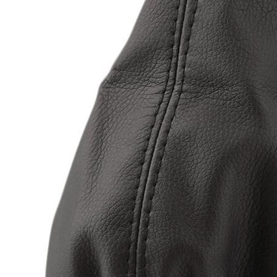 1Pc Car Gear Shift Stick Gaiter Boot Leather Dust-proof Cover Black Leather - Image 3 of 4