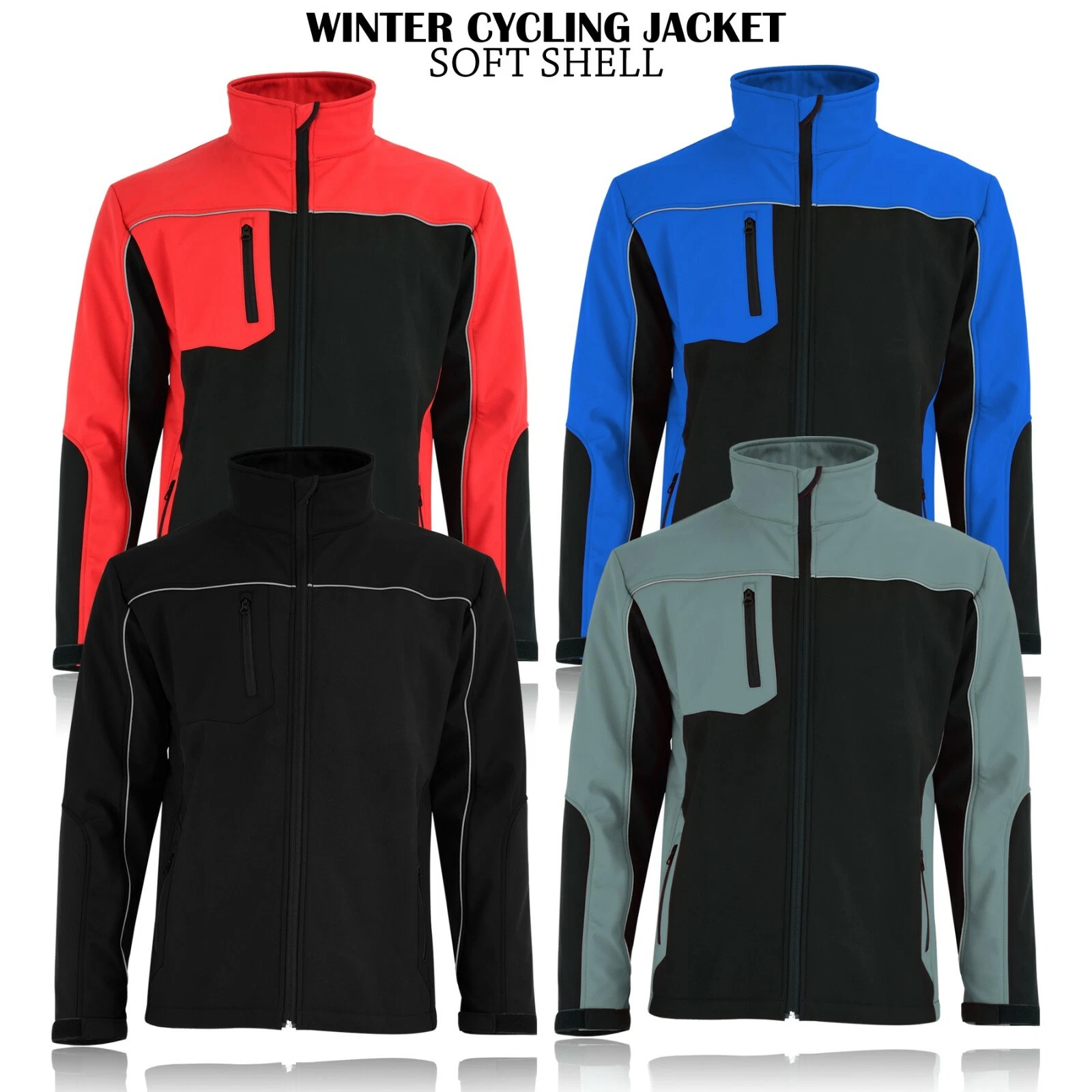 Mens Soft Shell Outdoor Waterproof Windproof Work Thermal Fleece Lined jacket UK