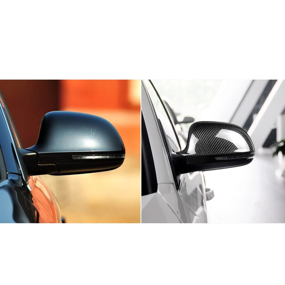 Real Carbon Fiber Add-on Rearview Mirror Cover Cap For Audi A4 A5 B8 2008-2012 - Imagem 4 de 4