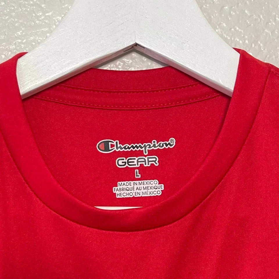 Champion Youth Boys Red Basketball T-Shirt Sport Graphic Short Sleeve Size Large - Image 4 of 4