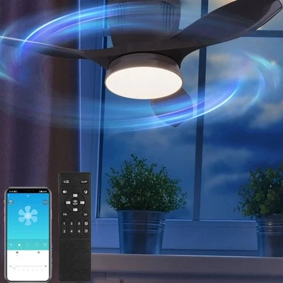 DEPMOG Plafoniera LED Smart moderna 65W ventilatore ventilatore da soffitto con lampada telecomando