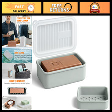 Extra Large Leakproof Silicone Travel Soap Case - Jumbo 10oz Holder for Gym Ca