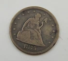 1875-CC 20c Seated Liberty Twenty Cent Piece Silver Coin - VG/Fine - Scratch Rev