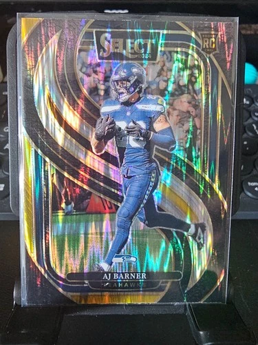 2024 Panini Select - Premier Level AJ Barner #103 Black &amp; Gold Shock Prizm (RC)