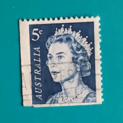 Australia 5c Blue Queen Elizabeth II 1966 Used Decimal Car Cancellation