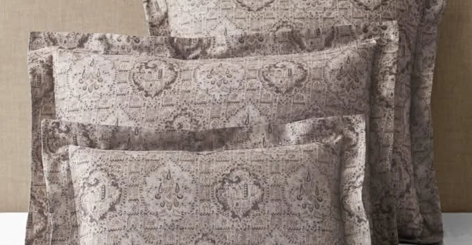 HERRAJES DE RESTAURACIÓN Colección de fundas de satén fresco bizantino italiano ~ TAUPE Foto 2 de 3