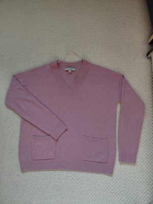 COMMA Damen Pullover V-Ausschnitt Gr. 34 / 36 S violett Rosa warm 