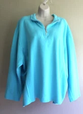 Thick Cotton Sweatshirt Womens XXL Sky Blue Knit Zip Neck LS VTG Lady Hathaway