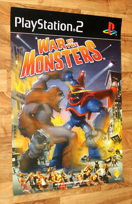 War of the Monsters Game Store Very Rare Promo Poster Playstation