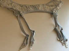 Blue Lace Garter Belt With Yellow Flowers Green Leaves Adjustable 28.5  -29.5  